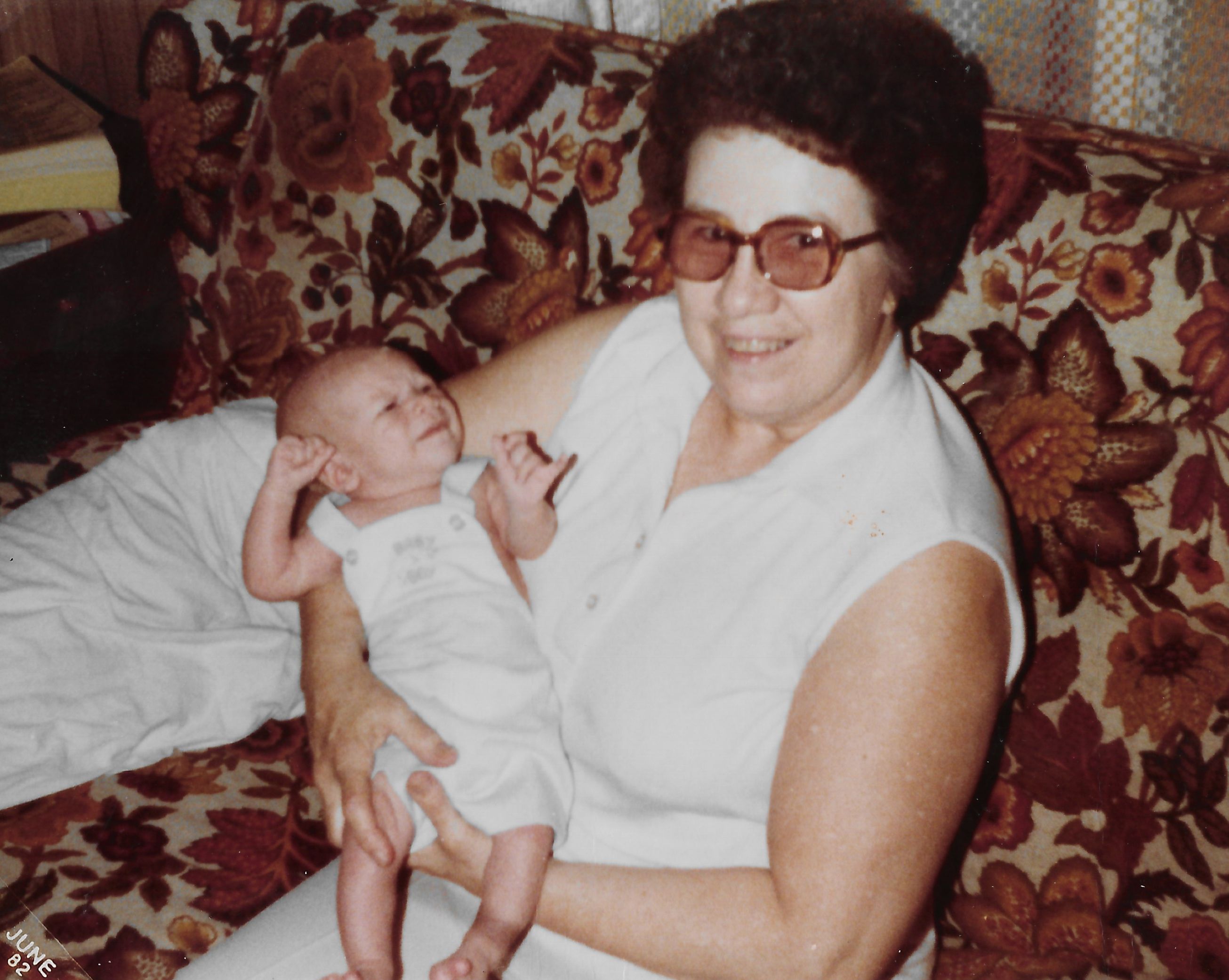 Grammy holding me as a baby